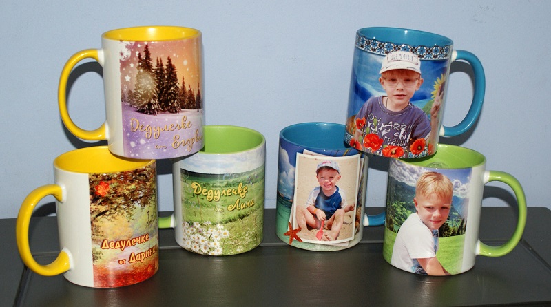 Печать на чашках с цветными вставками Харьков